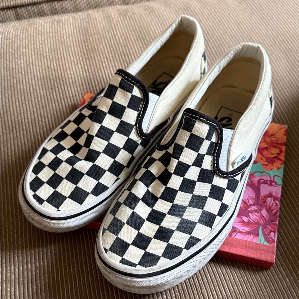 Vans Kids Checkered Slip-On Sneakers